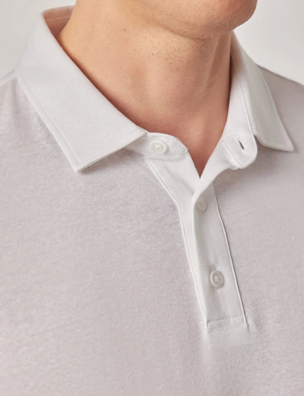 Beige Cotton-Linen Polo Shirt – Short Sleeve