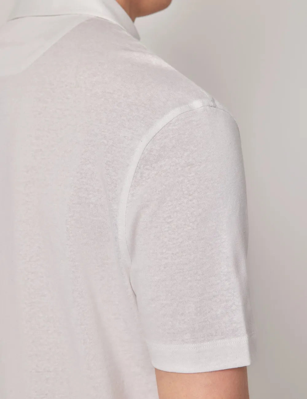 Beige Cotton-Linen Polo Shirt – Short Sleeve