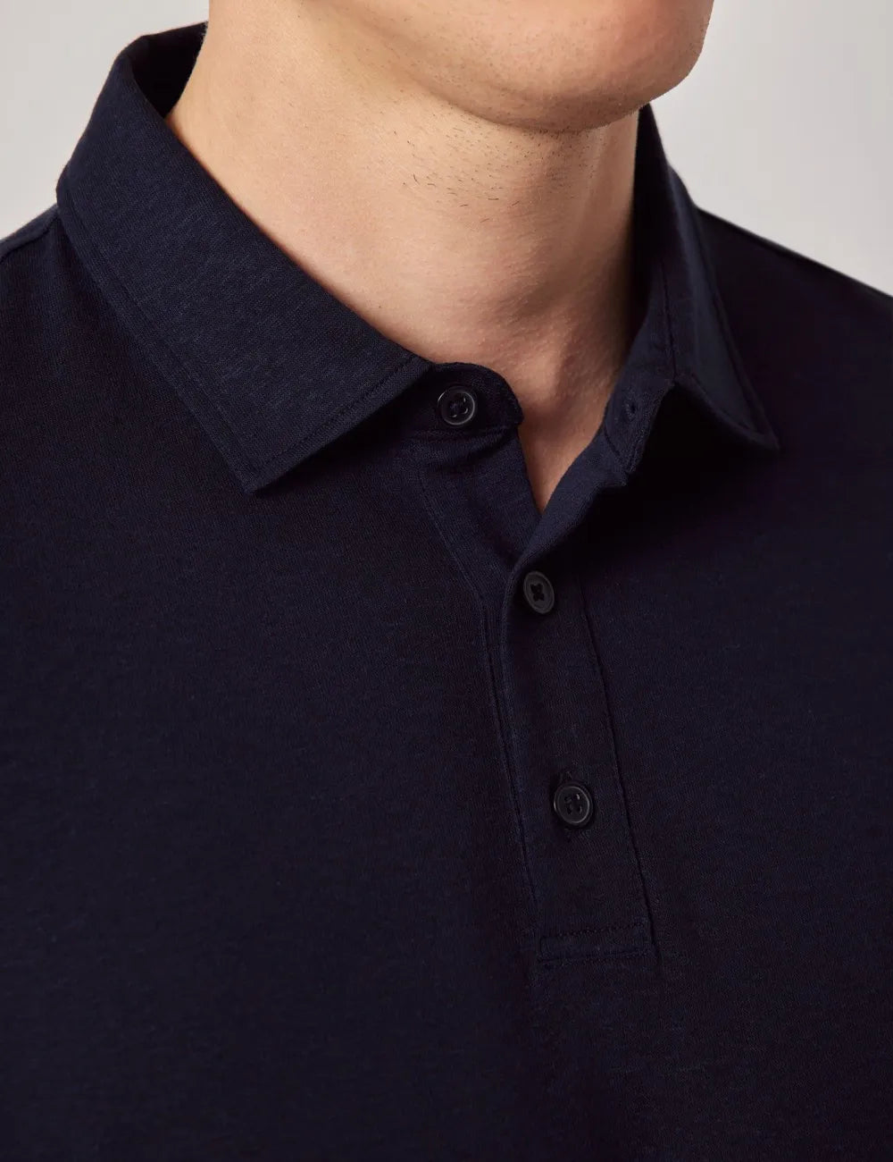 Beige Cotton-Linen Polo Shirt – Short Sleeve